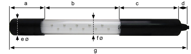 Abmessungen KE-LED-EA 3003-P LED Rohrleuchte